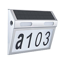 Lampa solara LED numar casa, otel inoxidabil IP 65, 3 moduri de iluminare, iluminare automata, 2 W, 19*15*4,5