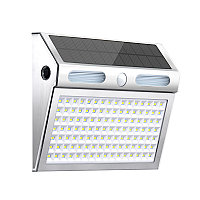 Lampa solara cu senzor de miscare, 4 moduri de iluminare, otel inoxidabil IP65, 112 LEDURI, 22 W, iluminare