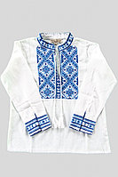 Camasa traditionala de baieti alba cu motiv geometric albastru Andreas Masura 16