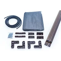 Kit plasa tantari completa pentru fereastra, din aluminiu, INSECTE STOP, pe balamale, maro, 110 x 120 cm