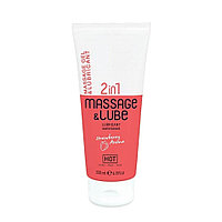 Lubrifiant si ulei de masaj 2 in 1 Hot cu aroma de capsuni 200 ml
