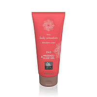 Gel de masaj si lubrifiant 2 in 1 Shiatsu capsuni 200 ml