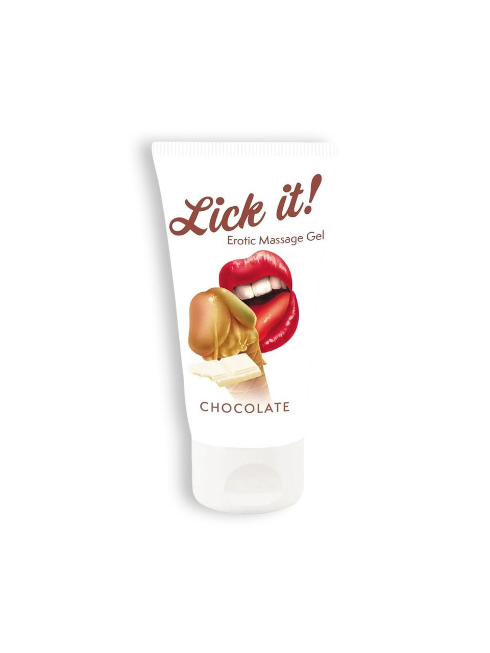 Gel masaj si lubrifiant vegan 2 in 1 Lick it ciocolata 50 ml - foto 1 - id-p90285668