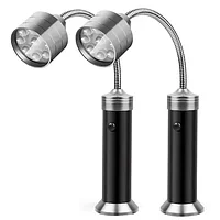 Set 2 lanterne LED flexibile AZYREX®, Baza magnetica, Portabile, rezistente la apa, negru