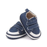Tenisi denim cu barete cu arici pentru bebelusi (Marime Disponibila: 3-6 luni (Marimea 18 incaltaminte))