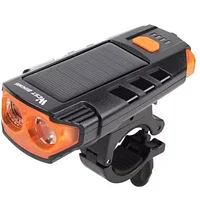 Far bicicleta LED 120 Lumen incarcare solara, USB, claxon