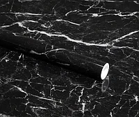 Set 3x Folie autocolanta BZRSH, tip marmura, neagra, 60x 200 cm, rezistenta la apa, usor de curatat