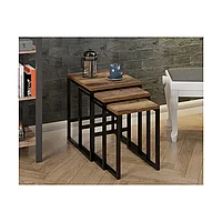 Set Masute cafea 3 bucati culoare stejar inchis