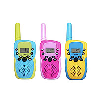 Set 3 statii walkie talkie copii, antena, lanterna, alimentare baterii, raza actiune 6km, varsta +3 ani,