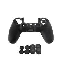 Husa Silicon Neagra pentru Controller PlayStation PS 4, si set thumb grip