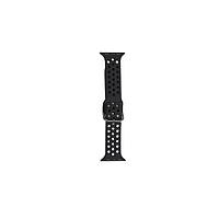 Curea silicon compatibila cu Apple Watch 3se, 4, 5, 6 ,perforata, catarama, neagra