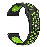 Curea silicon compatibila cu Garmin Vivomove HR, Telescoape QR, 20mm, Negru/Verde