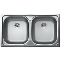 Chiuveta bucatarie inox satinat Kromevye N189, 2 cuve, 435 x 780 mm