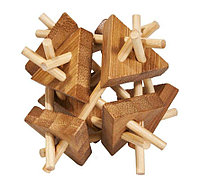 Joc logic IQ din lemn bambus Sticks&triangles