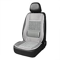 Husa scaun auto cu bile de masaj si suport lombar, dimensiuni 110 x 46 cm, culoare Gri