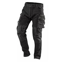 Pantaloni de lucru tip blugi, NEO, model Denim, negru, marimea XXL/56