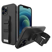 Husa telefon ROPE cu snur si curea pentru Samsung Galaxy A13 5G, neagra
