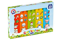 Cuburi de constructii cu animale, Technok, 35 de piese