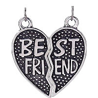 Pandantiv, Jolie Silver, Argint 925, Model Inima Best Friend, 1 g, 10x12 mm