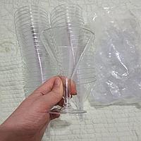 45 de pahare cocktail din plastic transparent, reutilizabile - 210ml
