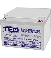 Acumulator AGM VRLA plumb acid 12V 28.5A High Rate 165x175xh126mm M5 TED Battery Expert Holland TED003447