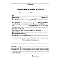 Delegație ridicare mărfuri offset A6, 55 g/mp, 100 file