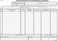 Notă intrare recepție offset, 55 g/mp, 100 file RQ
