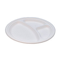 Farfurii Alabala tricompartimentate, trestie zahar, 50/set