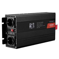 Invertor cu unda sinusoidala pura 2000 W, 12VDC-230VAC, port 2 x USB si 1 x USB-C, telecomanda, afisaj LCD, 2
