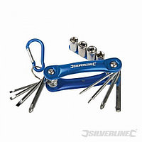 Scula multifunctionala tip briceag contine surubelnite si tubulare SIlverline