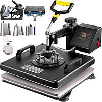 Presa termica personalizari 8in1, tricouri, cani, sepci, 1250W, 95-232 °C, 38 x 38 cm, Negru