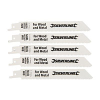 Set 5 panze fierastrau tip sabie, lemn-metal, 150mm, 10tpi, universal demolari, Silverline