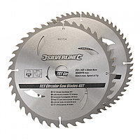 Set 2 discuri fierastrau circular, 300mm, dinti 40 , 60, inel centrare 16, 20, 25, 30mm, Silverline