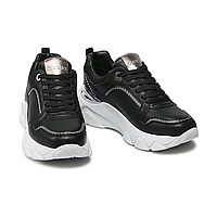 GUESS , Adidași cu șireturi, pentru femei, talpă cauciuc, culoare negru, cu logo, marimea 39