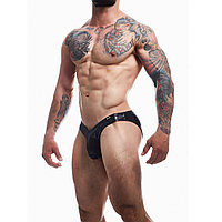 C4M Boost Black Leatherette Bikini Brief - medium