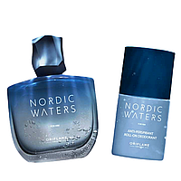Set Apa de parfum pentru el Nordic Waters, 75 ml si Deodorant roll-on antiperspirant pentru el Nordic Waters,
