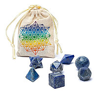 Lapis lazuli sacred geometry set 7 piese 6.7x9cm