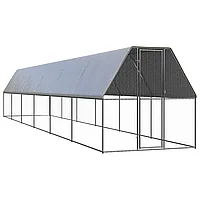 Coteț de păsări pentru exterior, 2x12x2 m, oțel galvanizat