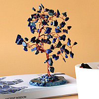 Arbore Mare cu Pietre Pretioase - Sodalit pe Suport de Agat Albastru (100 de pietre)