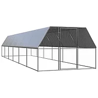 Coteț de păsări pentru exterior, 3x12x2 m, oțel galvanizat