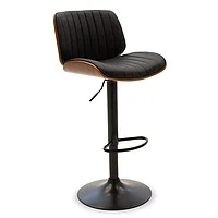 Taburet reglabil înălțime Fern piele ecologică de culoare ivory lemn Natural - metal inoxidabil 50x48