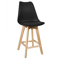 Taburetul Bar Gaston alb pp-pu și picior din lemn Natural 56x48.5x104cm 49x56
