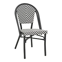 Scaun Uarmin stivuibil din aluminiu Natural albastru și alb texMarone 46x57x85cm 57x46