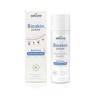 Gel de dus bioskin junior, fata si corp, pt bebelusi si copii, piele uscata cu eczeme, salcura, 200 ml