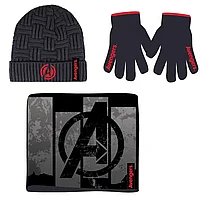 Set caciula-fular-manusi Avengers, 56 EU, Negru