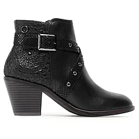 Botine Desigual de piele ecologica cu toc inalt Negru, 36 EU