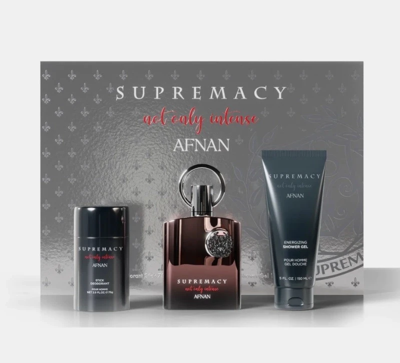 Set Afnan Supremacy Not Only Intense - extract parfumat 100 ml + gel de duș 150 ml + deodorant solid 75 g - foto 1 - id-p90482761