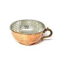 Bol din cupru cu toarta lucrat manual 500 ml CTR26 Cupru, Turcia, 500 ml, 12 cm, 5,8 cm