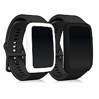 Set 2 huse kwmobile pentru OPPO Watch Free, Silicon, Negru/Alb, 58877.03