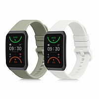 Set 2 curele kwmobile pentru OPPO Band 2, Silicon, Alb/Gri, 59856.04
